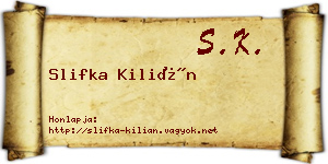 Slifka Kilián névjegykártya